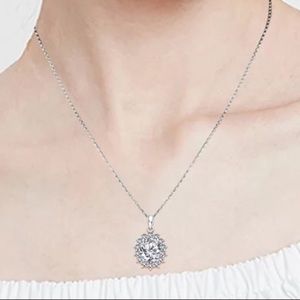 Sterling Silver Oval Cut Sapphire Pendant Necklace